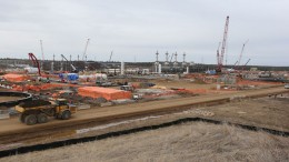 Husky Energy's Sunrise oilsands project under construction in Alberta. The project is two-thirds away from completion, according to the company.