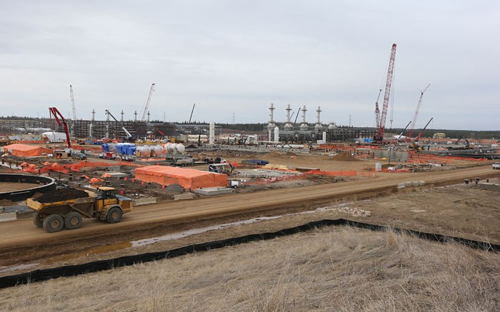 Husky Energy's Sunrise oilsands project under construction in Alberta. The project is two-thirds away from completion, according to the company.