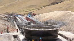 A tailings thickener under construction at Hudbay Minerals' Constancia copper-molybdenum-silver project in southeastern Peru. Source: Hudbay Minerals