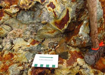 An example of disseminated gold mineralization associated with pyrite at Orefinders Resources' Mirado gold project near Kirkland Lake, Ontario. Source: Orefinders Resources