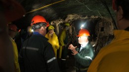 Herv Thiboutot, Integra Gold senior VP of exploration, leads a tour of the historic Lamaque gold mine in Quebec. Source: Integra Gold