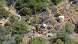 A drill rig at Eurasian Minerals' Copper Basin copper project in Arizona. Photo by Gwen Preston.