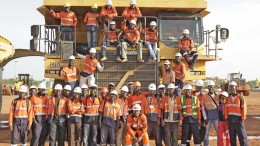 Employees pose for a picture at Teranga's Sabodala gold project in Senegal (2013). Source: Teranga Gold