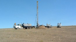 A drill rig  at Powertech Uranium's Aladdin project in northeast Wyoming (2007). Source: Powertech Uranium