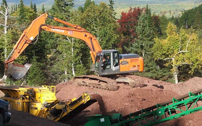 Moving material onto a conveyor at Orbite Aluminae's Grande-Valle aluminous clay project in Gasp, Quebec. Source: Orbite Aluminae