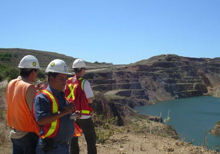 Mining engineers survey the landscape at B2Gold's  Limon property in Nicaragua. Source: B2Gold