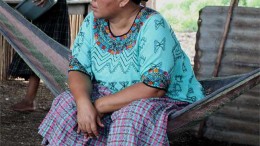 Plaintiff Angelica Choc in the town of La Union, Guatemala. Her husband, a community leader and outspoken mining opponent, was murdered in September 2009 allegedly by security personnel working at the Fenix site.