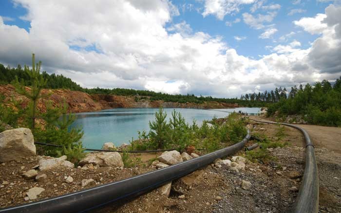 Dewatering the pit at the Kringel deposit, part of Flinders Resources' Woxna graphite project in Sweden. Source: Flinders Resources