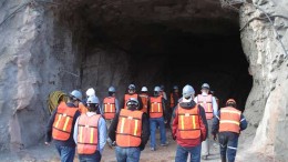 Visitors entering the Santa Elena mine portal  in Sonora, Mexico. Source: SilverCrest Mines