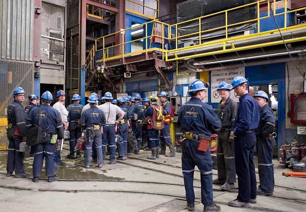 Workers inside the processing plant at Agnico Eagle's La Ronde mine  located in the Abitibi region of northwestern Quebec. Source: Agnico Eagle Mines