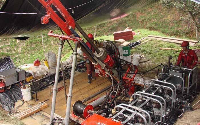 Drillers at work exploring Red Eagle Mining's Santa Rosa gold project in Antioquia, Colombia. Credit:  Red Eagle Mining