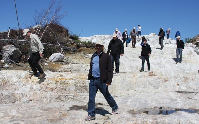 A group of investors, brokers and analysts tour the main zone at Nemaska Lithium's Whabouchi lithium project, located 300 km northwest of Chibougamau, Quebec. Credit: Nemaska Lithium.