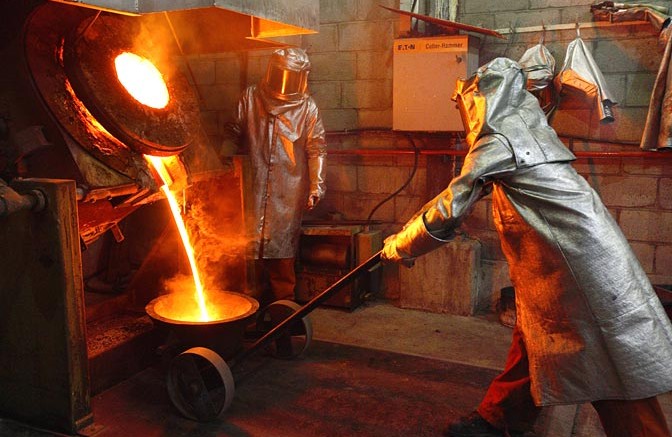 Pouring gold at Alamos Gold's Mulatos mine. Credit:  Alamos Gold