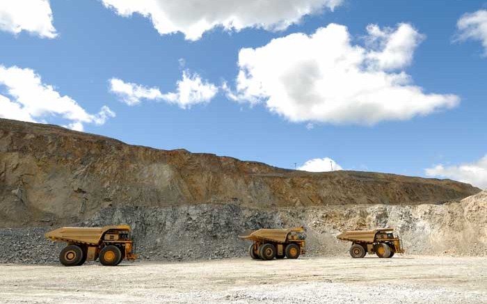 Trucks in the pit at Copper Mountain Mining's namesake copper-gold mine near Princeton, B.C. Credit: Copper Mountain Mining