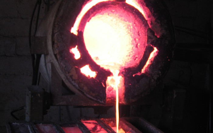 A silver pour at Endeavour Silver's  Guanacevi  mine in Mexico. Credit Endeavour Silver