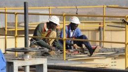 Construction workers at Semafo's Mana mine in Burkina Faso. Credit: Semafo