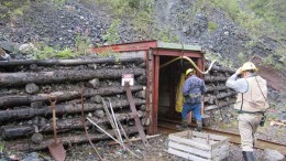 Men walk into an  adit at the Wellgreen PGM-nickel-copper project in the Yukon. Credit: Prophecy Platinum
