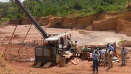 A drill rig at PMI Gold's Obotan gold project in Ghana. Credit:  PMI Gold