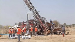 Workers at a drill site at True Gold Mining's Karma gold project in Burkina Faso. Credit: True Gold Mining