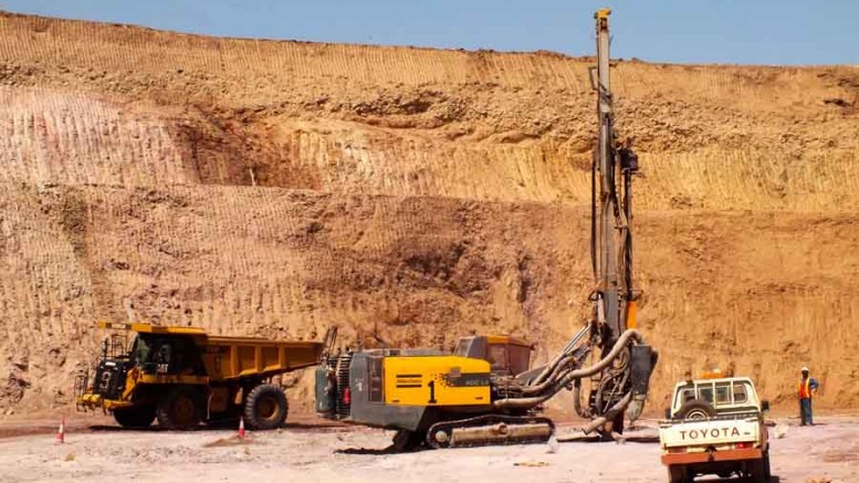 Grade-control drilling in the Harena pit at Nevsun Resources' Bisha copper-gold mine in Eritrea. Credit: Nevsun Resources