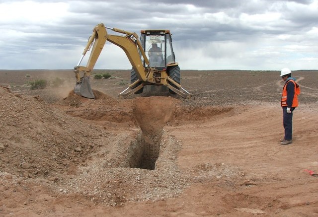 Trenching by U3O8 Corp. at the Laguna Salada uranium project in Argentina's Chubut province. Credit: U3O8 Corp.