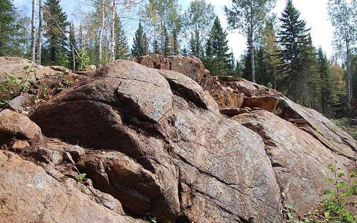 An outcrop at Probe Mines' Borden gold project near Chapleau, Ontario. Credit: Probe Mines