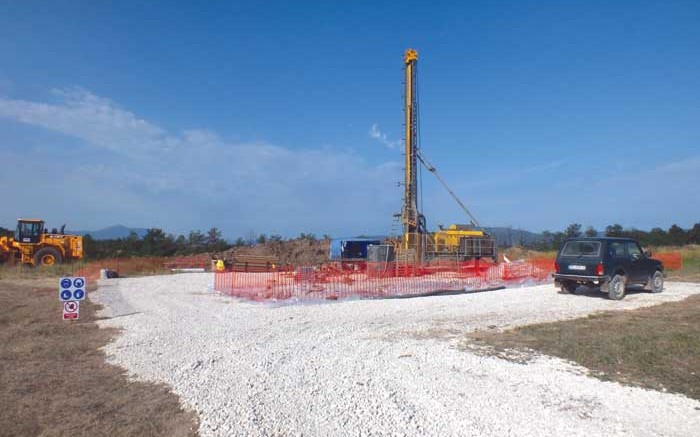 A drill site at Reservoir Minerals' flagship Timok copper-gold property in eastern Serbia, which has seen more than 45,000 metres of drilling. Credit: Reservoir Minerals