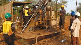 Drillers at Orezone Gold's Bombor gold project in Burkina Faso, where the company is considering a higher-grade heap-leach mining plan. Credit: Orezone Gold