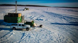 Drills at Fission Uranium's Patterson Lake South uranium project just outside Saskatchewan's Athabasca basin. Credit: Fission Uranium