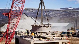 Workers building the secondary crusher at Copper Mountain Mining's namesake copper mine in British Columbia. Credit: Copper Mountain Mining