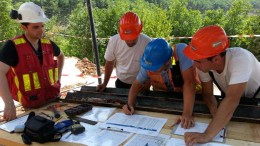 Euromax Resources' technical team working on the geotechnical drilling that went into the prefeasibility study for the Ilovitza gold-copper project in Macedonia. Credit: Euromax Resources