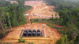 An aerial view of a camp under construction at Guyana Goldfields' Aurora gold project in Guyana. Credit: Guyana Goldfields
