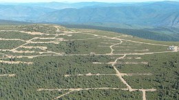 An aerial view of the Supremo zone at Kaminak Gold's Coffee gold project, 130 km south of Dawson City, Yukon. Credit: Kaminak Gold