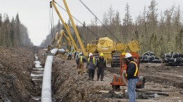 Construction of the Enbridge Waupisoo pipeline in Northeastern Alberta in 2009. Credit: Enbridge