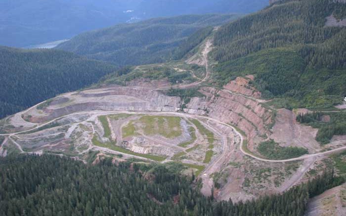 The historic pit at Avanti Mining's Kitsault molybdenum project, 140 km north of Prince Rupert, British Columbia. Credit: Avanti Mining