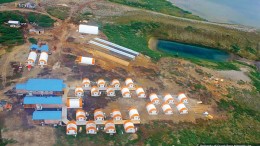 The camp at Quest Rare Minerals' Strange Lake REE project in Quebec, 220 km northeast of Schefferville.  Credit: Quest Rare Minerals
