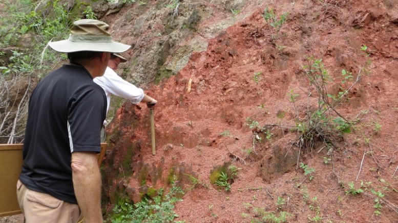 Minaurum Gold senior geologist and director David Jones (left) and vice-president of exploration Stephen Maynard, at the Vuelcos del Destino gold project in Mexico. Credit: Minaurum Gold