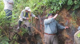 Calibre Mining president and CEO Greg Smith (right) at the Montes de Oro zone at the Siuna project in Nicaragua. Credit: Calibre Mining