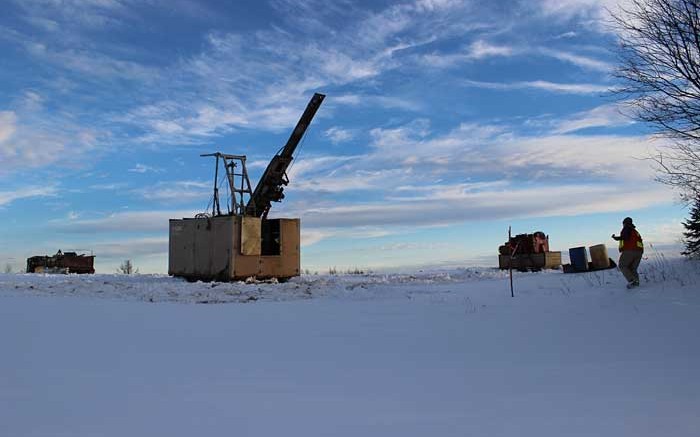 A drill site at Minco PLC's Woodstock manganese project in New Brunswick, 10 km from the U.S. border. Credit: Minco PLC