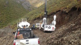Drillers at Wellgreen Platinum's namesake polymetallic project in the Yukon, 300 km northwest of Whitehorse. Credit: Wellgreen Platinum