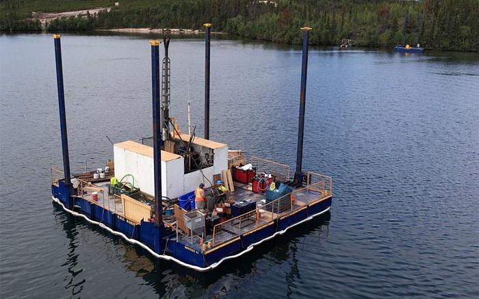 A drill rig at Fission Uranium's Patterson Lake South (PLS) uranium project in Saskatchewan. Credit: Fission Uranium