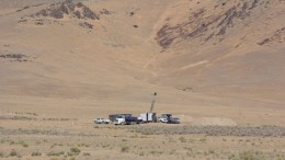 Drilling at Midway Gold and Barrick Gold's Spring Valley gold project in Nevada. Credit: Midway Gold