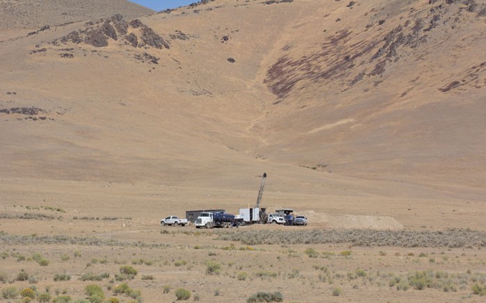 Drilling at Midway Gold and Barrick Gold's Spring Valley gold project in Nevada. Credit: Midway Gold