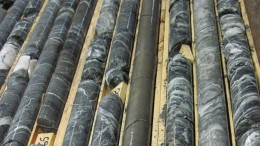Drill core from Balmoral Resources'  Grasset nickel-copper-PGE project in Quebec, 600 km northwest of Montreal. Credit: Balmoral Resources