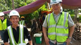 Geologist David Gotera (left) and project manager Art Ranin at the Mabilo copper-gold-silver project in the Philippines. Credit: RTG Mining