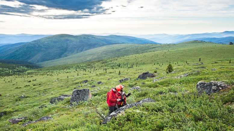 Mining personnel explore Kaminak Gold's Coffee project in the Yukon. Credit: Kaminak Gold