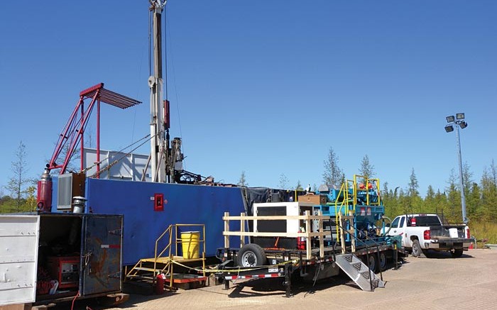 A drill rig at the Tamarack North nickel-coppe-platinum project in Minnesota. Credit: Talon Metals