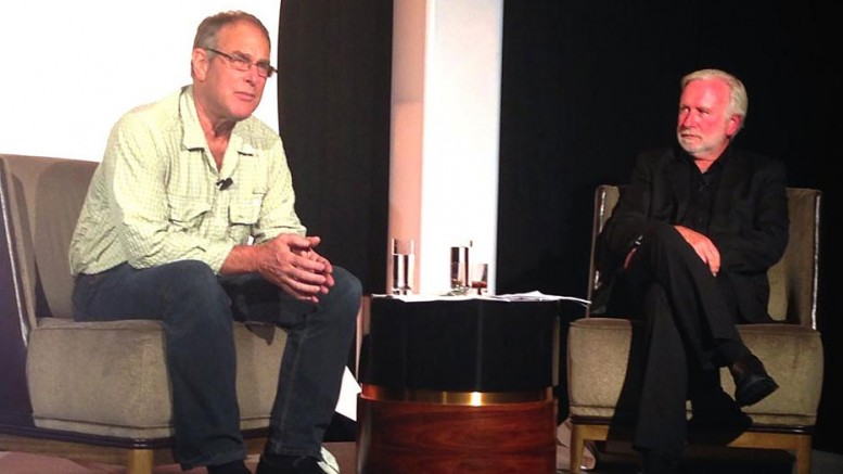 Keynote speakers Rick Rule (left) and Brent Cook at the Precious Metals Summit in Colorado. Photo by Salma Tarikh.