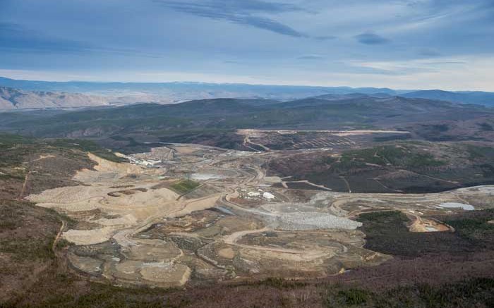 An aerial view of Capstone Mining's Minto copper-gold-silver mine in the Yukon, 240 km north of Whitehorse. Credit: Capstone Mining