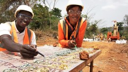 Geologists at Amara Mining's 100%-owned Yaoure project in Cte d'Ivoire. Credit: Amara Mining